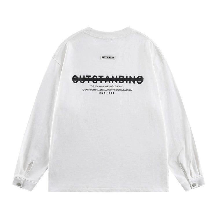 Letter Print Long Sleeve Pullover