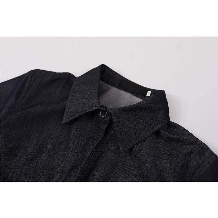 Conjunto de Camisa y Pantalones de Mezclilla Ajustados 