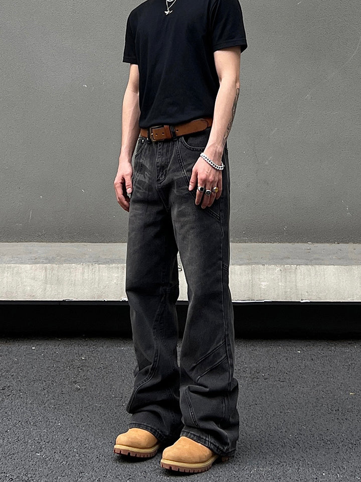 Dark Grey Straight-Leg Jeans