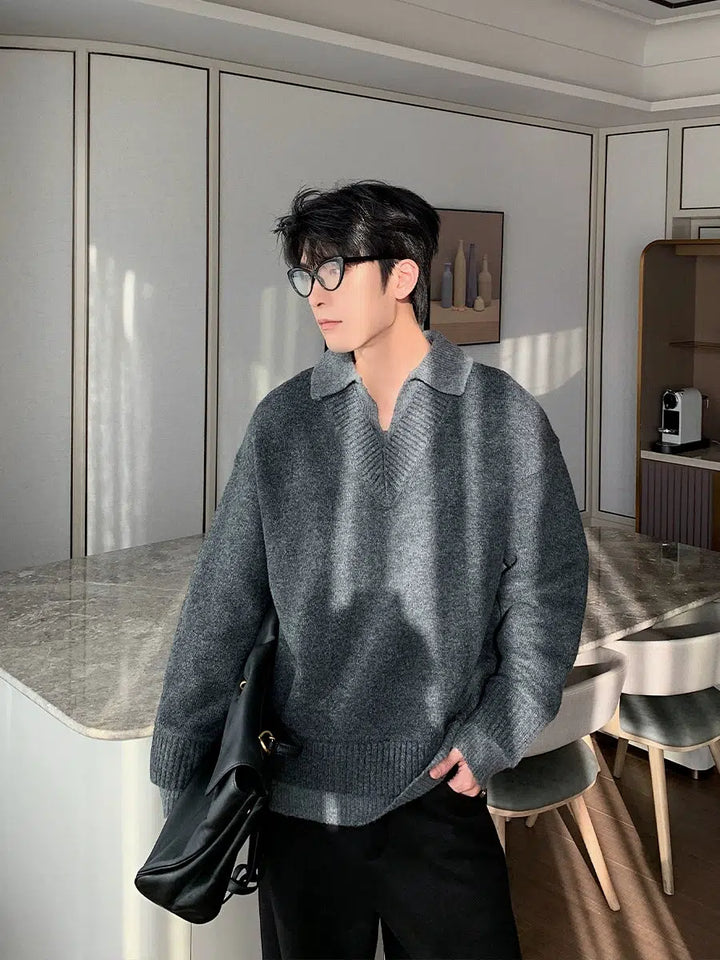 Loose Fit V-Neck Sweater