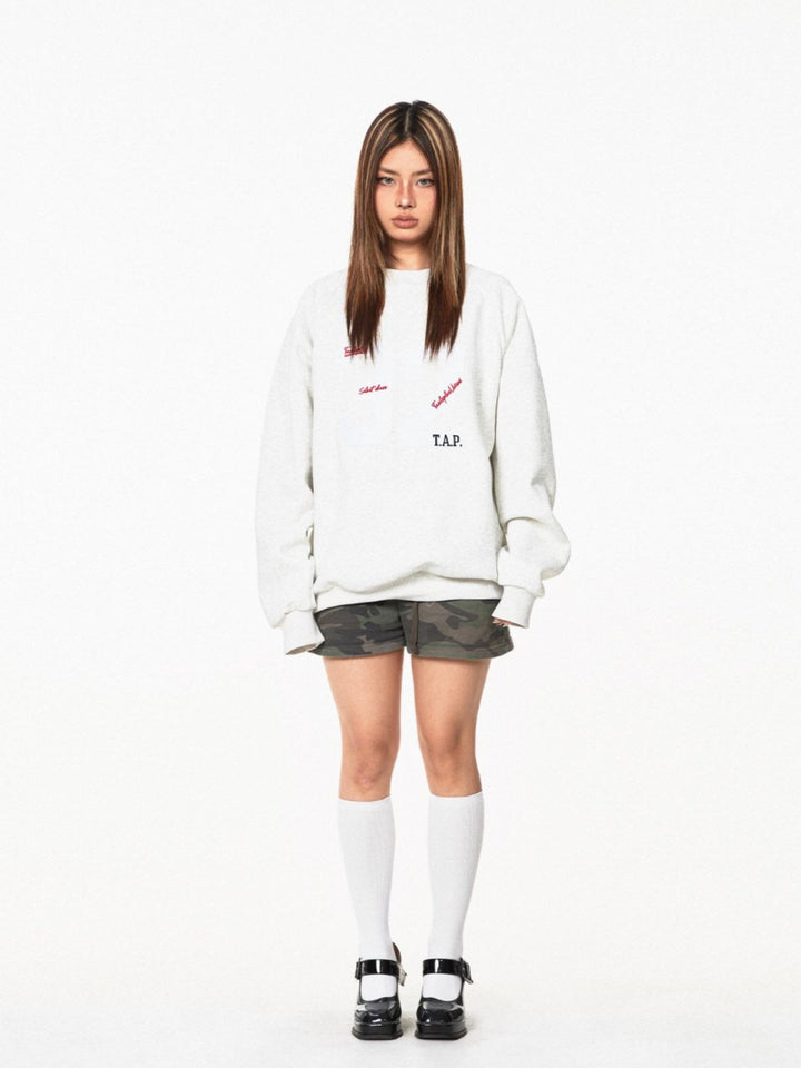 Retro Embroidery Patch Sweatshirt