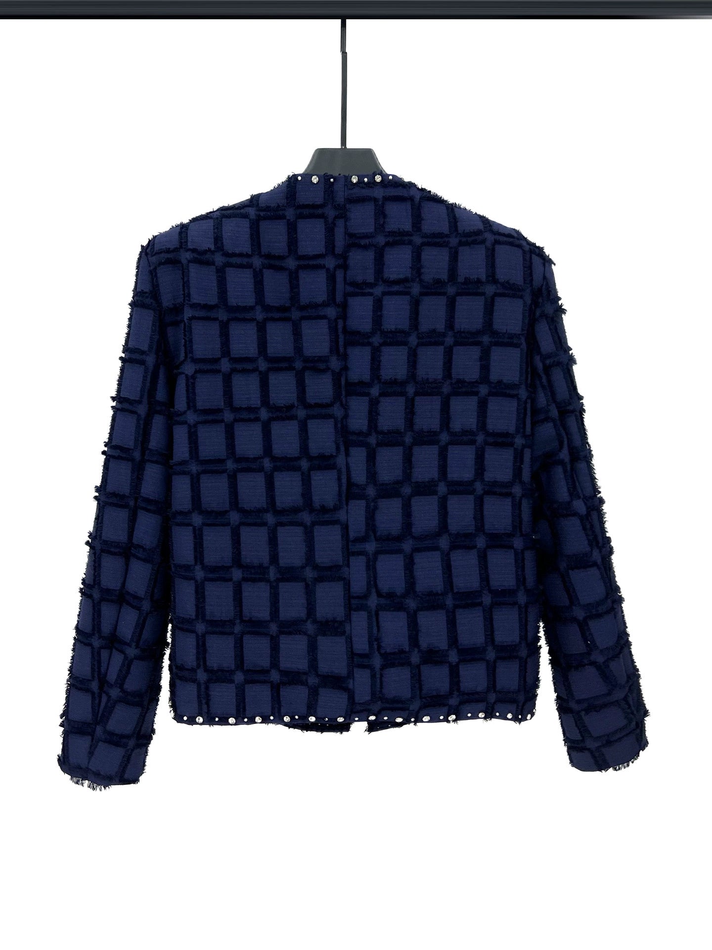 Diamond Plaid Textured Casual Jacket