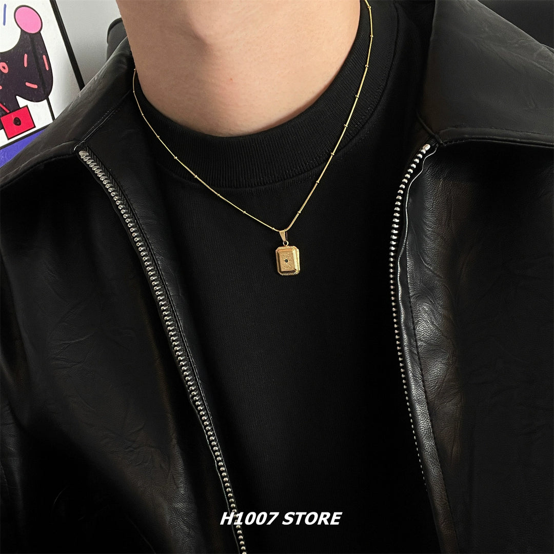 Hip-hop Square Pendant Necklace