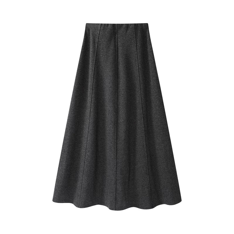 Wool Midi A-Line Commuter Skirt