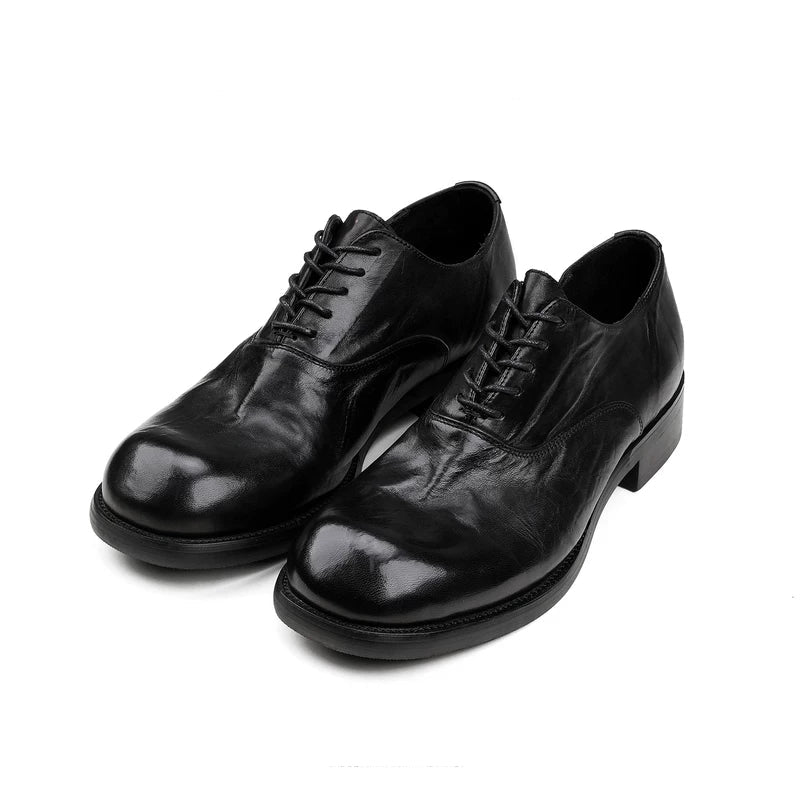 Washed Horse Leather Derby Casual Shoes