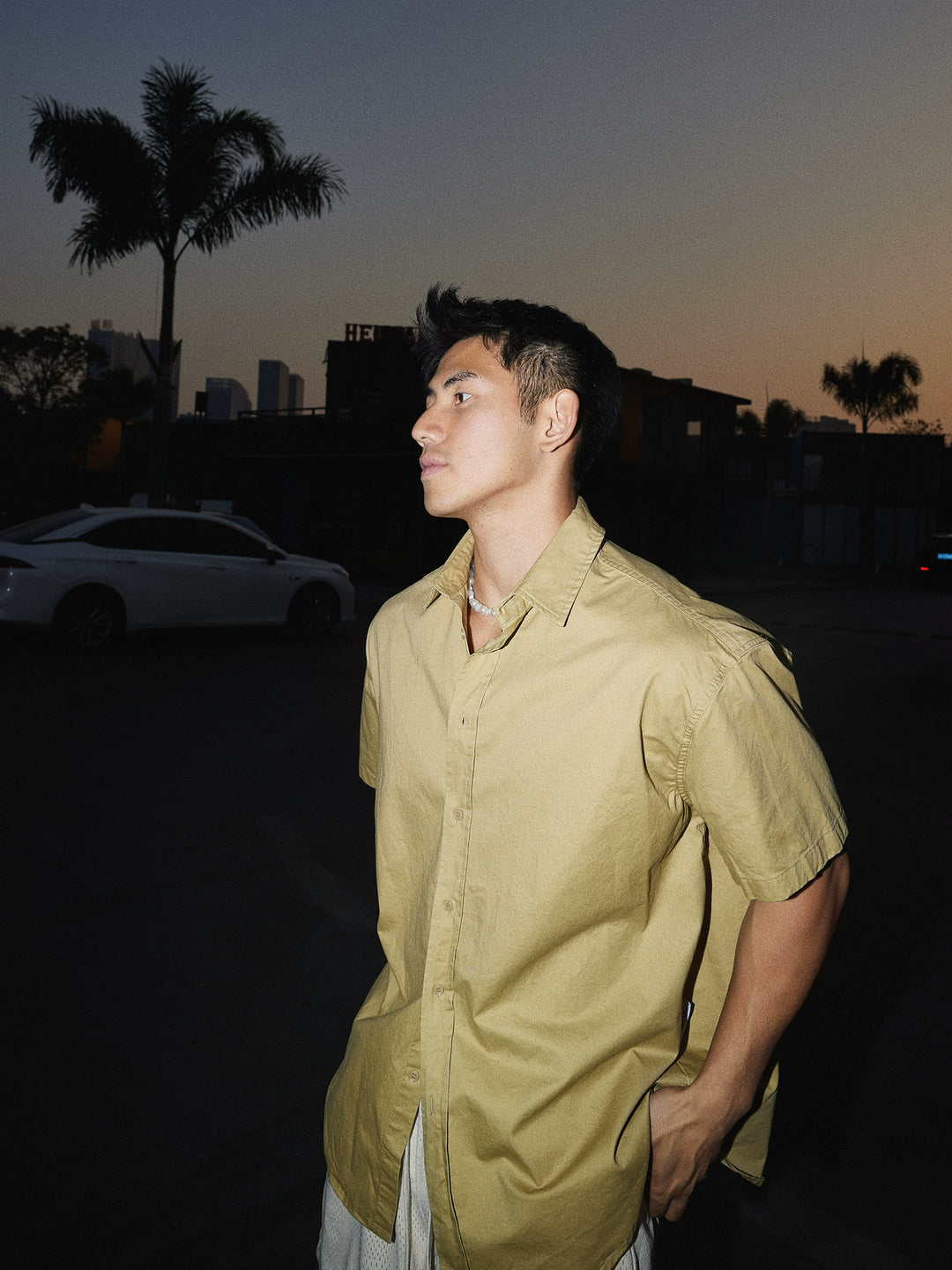 Cuban Collar Short Sleeve Casual Shirt