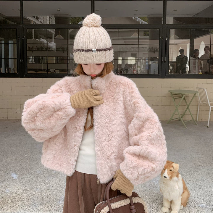 Veste d'hiver en fausse fourrure courte 