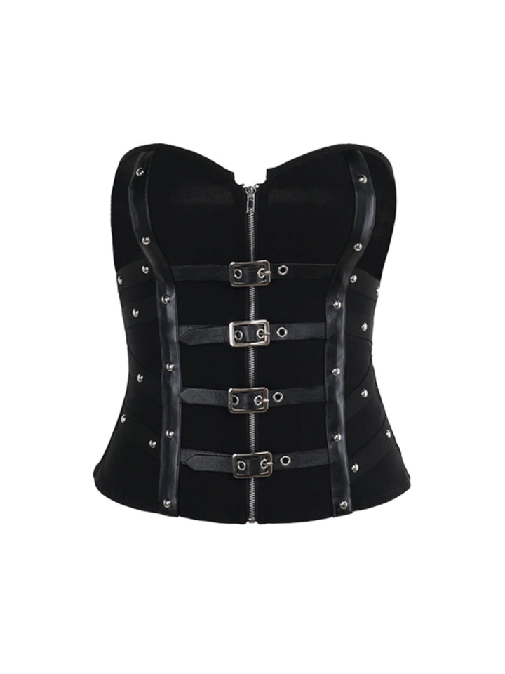 Gothic Gesp Strap Bandeau Korset Top 