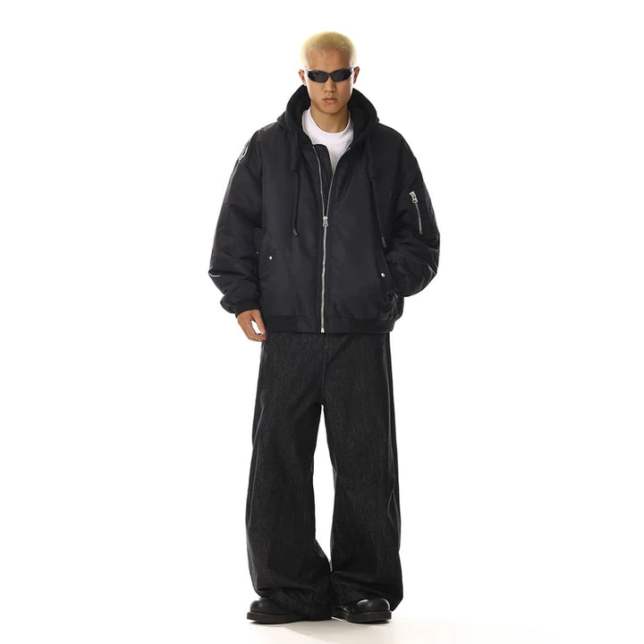 جاكيت بومبر للعمل بتصميم فضفاض ومعزول 