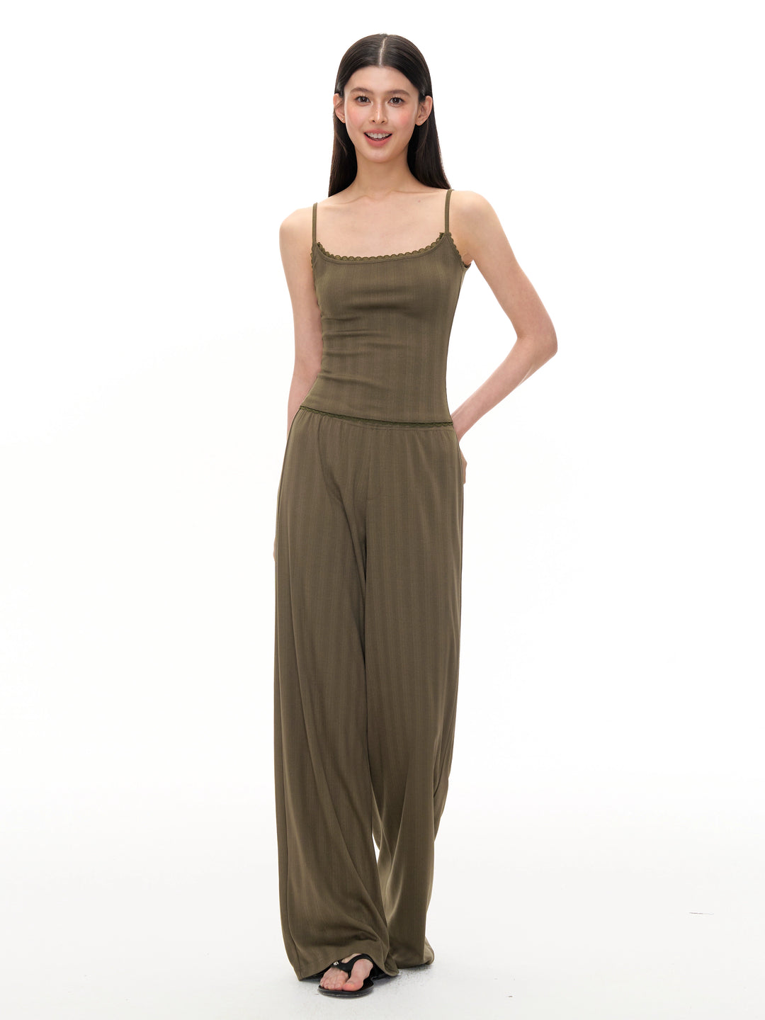 Sleeveless Lounge Pants Set with Camisole