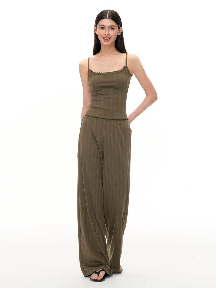 Sleeveless Lounge Pants Set with Camisole