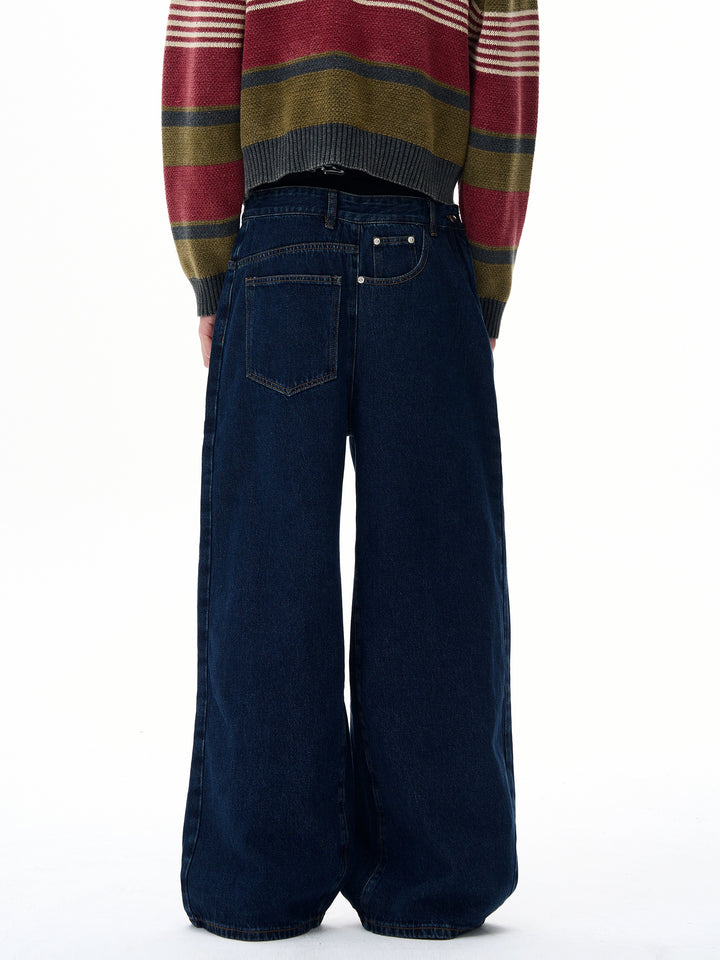 Retro Løs Passform Bred Ben Jeans 
