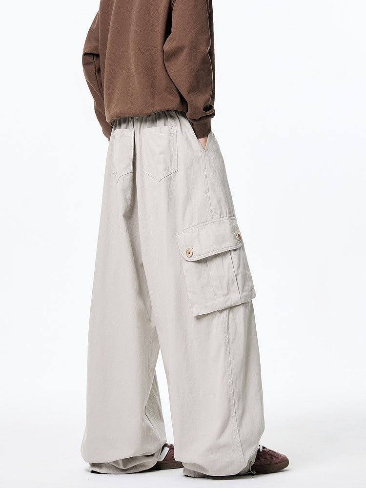 Retro Weite Outdoor-Hosen mit mehreren Taschen 