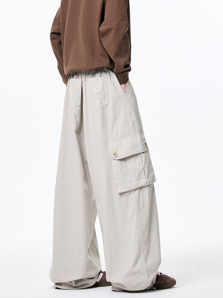 Retro Weite Outdoor-Hosen mit mehreren Taschen 