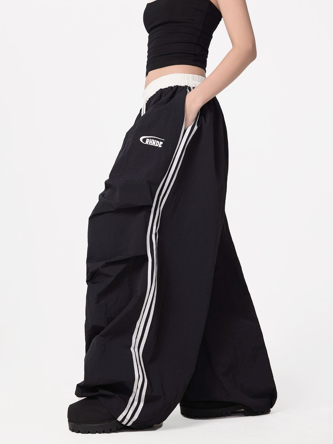 Baggy Drawstring Pleated Pants