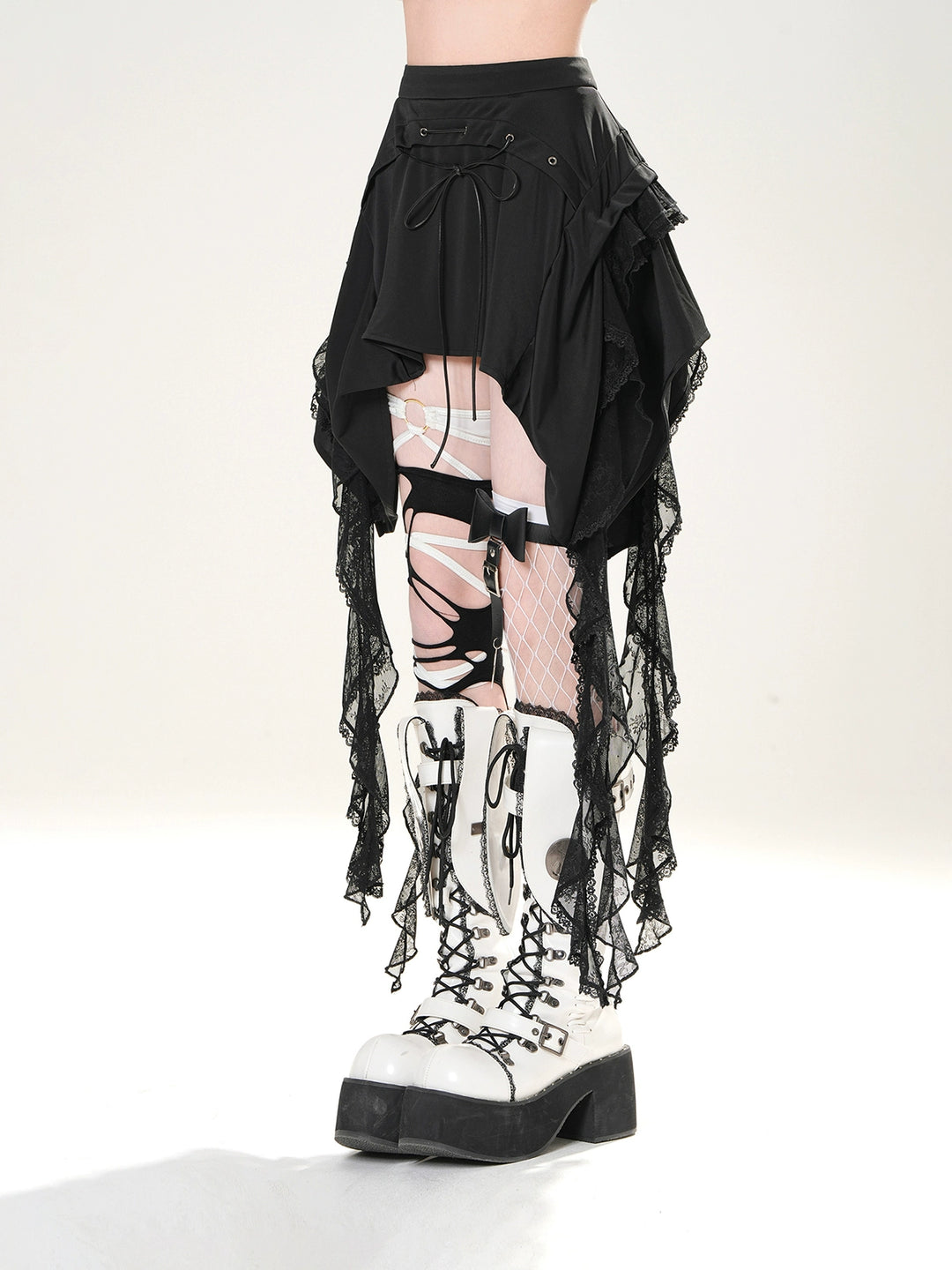 Ballet Lace Asymmetrical Slim Skirt