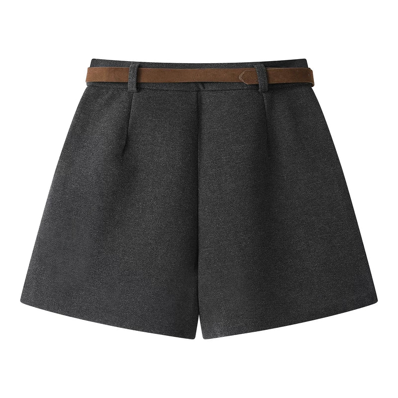 Pantalones cortos de lana de pierna ancha a medida 