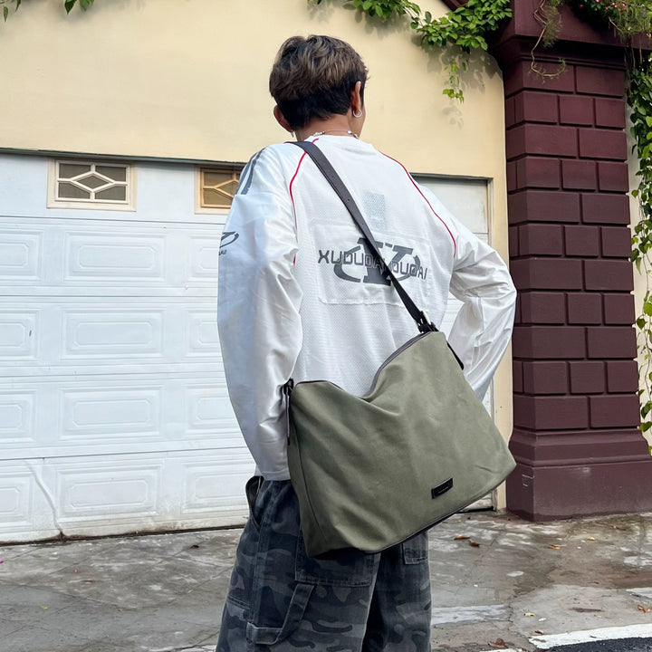 Canvas Messenger Crossbody Bag