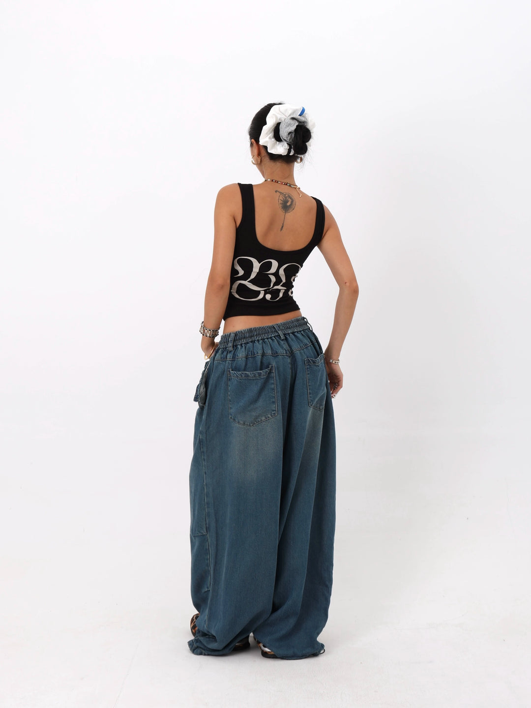 Denim Straight Leg Pants