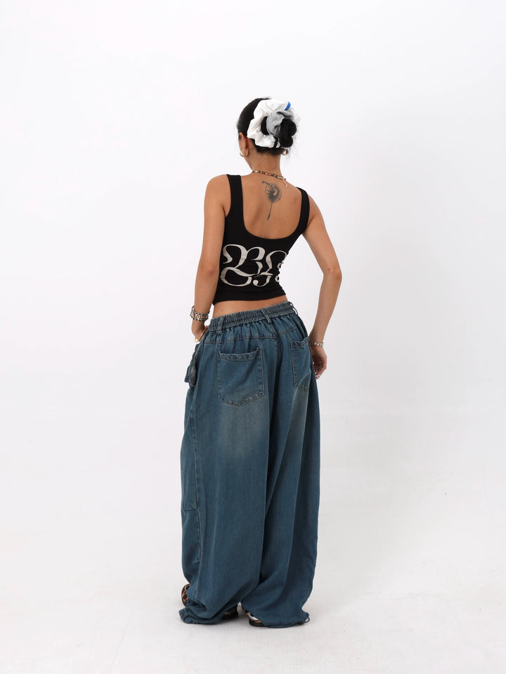 Denim Straight Leg Pants