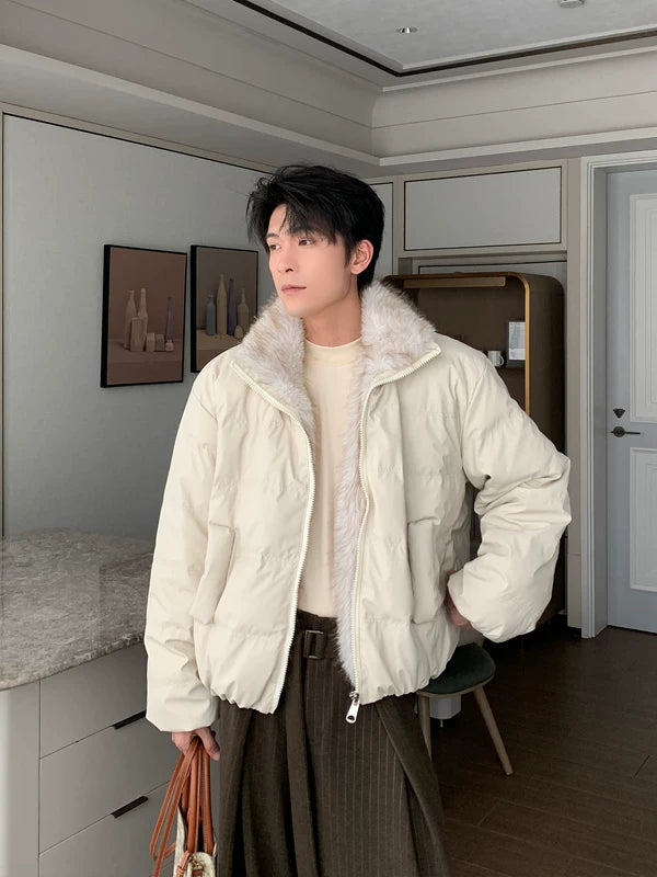 Chaqueta de invierno con cuello de piel sintética 