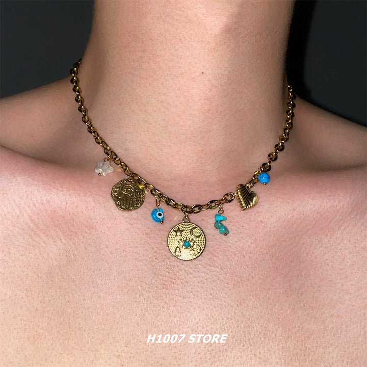 Star and Moon Pendant Necklace