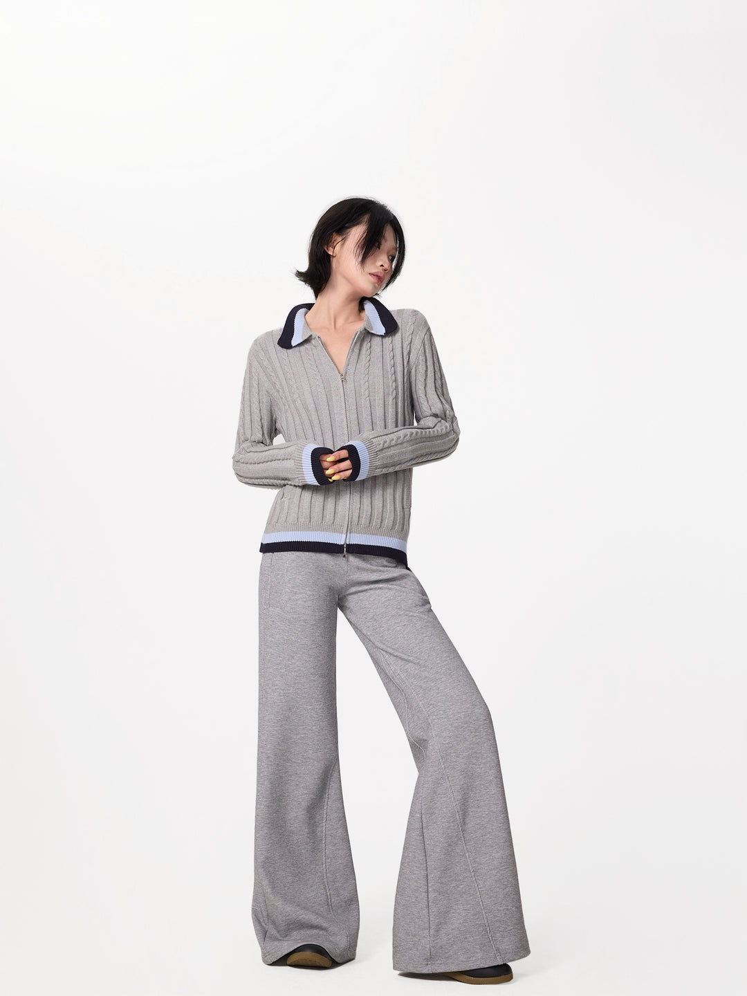Deconstructed Flared Sports Pants