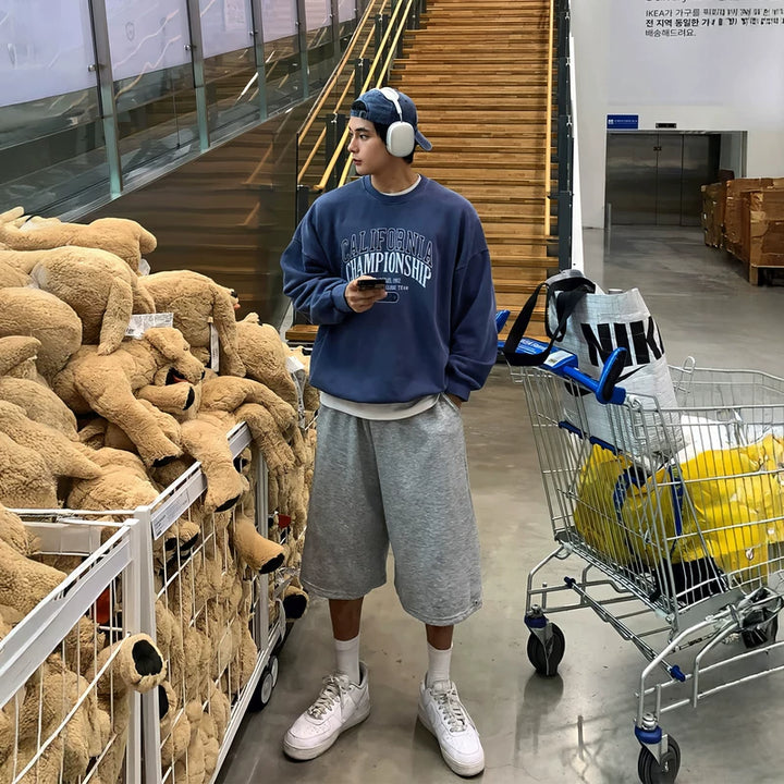 Letter Print Crew Neck Sweatshirt 