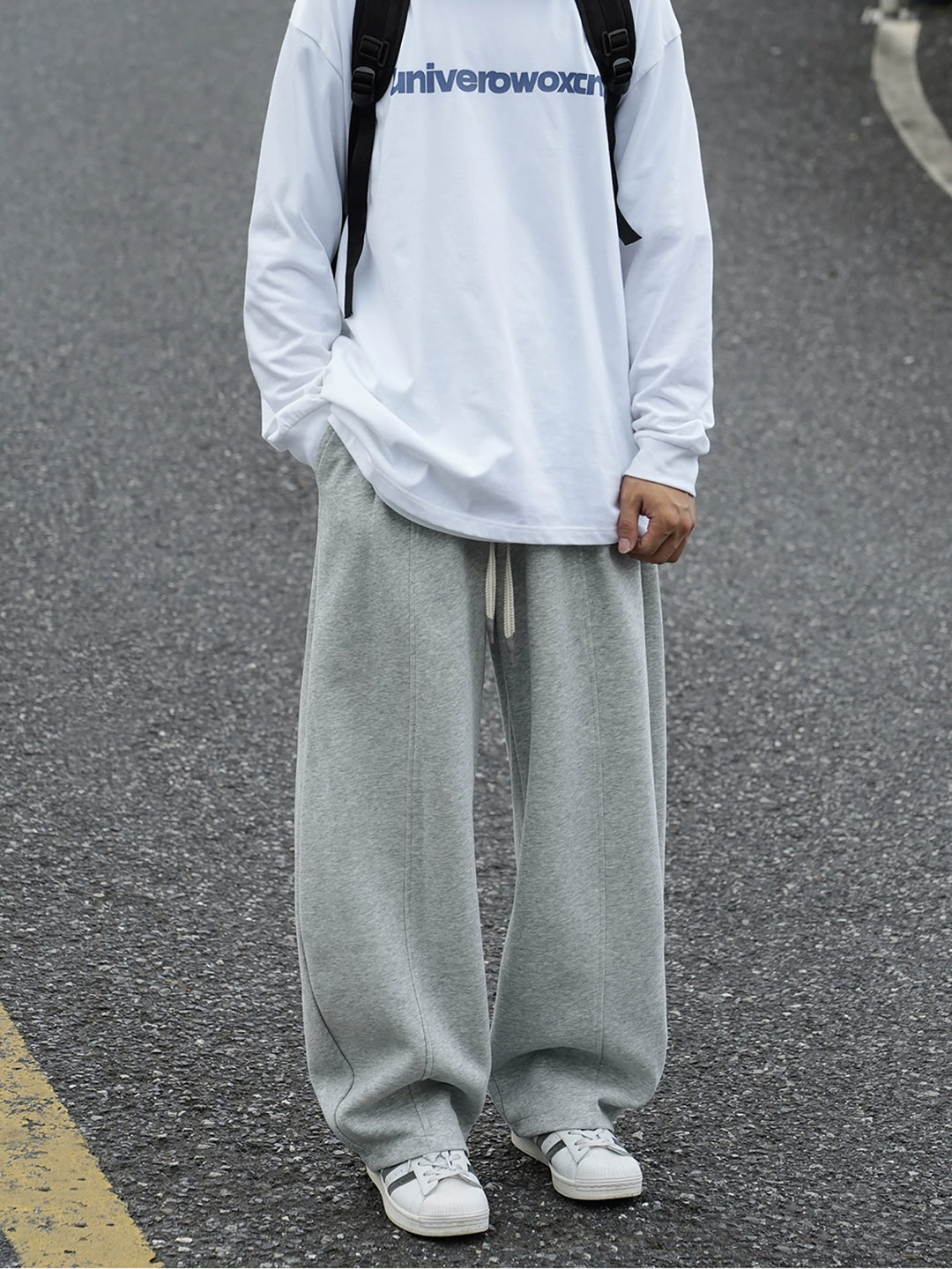 Drawstring Wide Leg Casual Sports Pants
