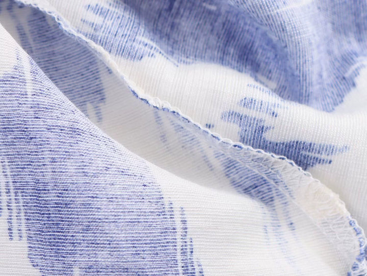 Lapel lantern sleeve løs lang sommerkjole 