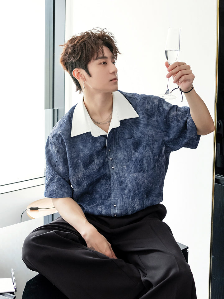 Textured Short Sleeve Non-Iron Shirt