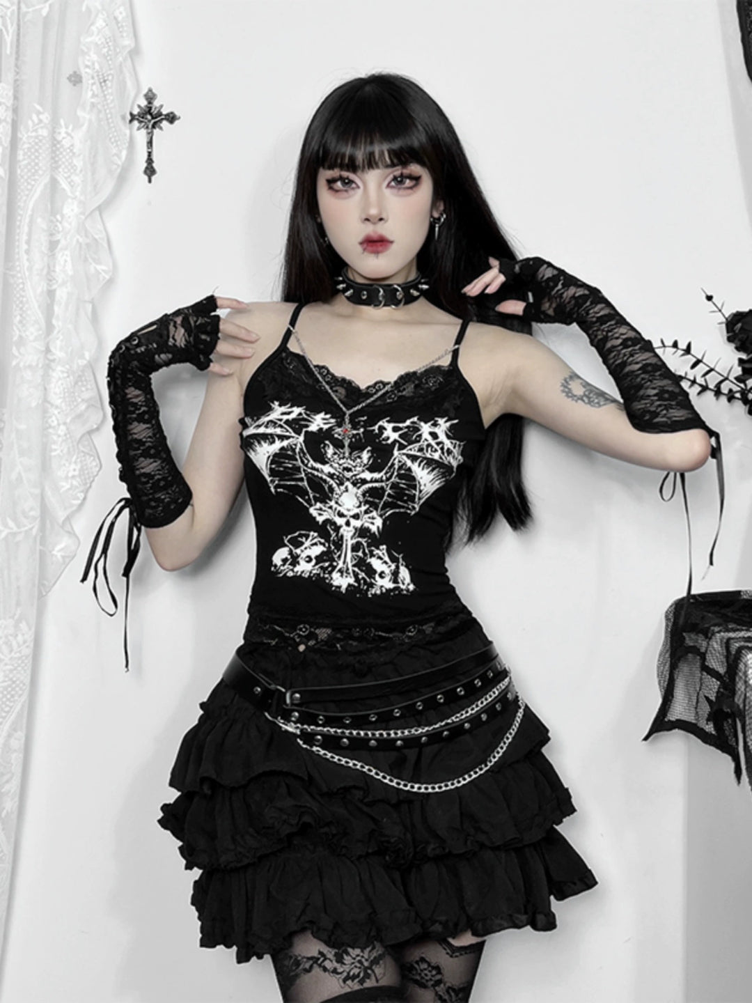 Gothic Lace Graphic Tank Top