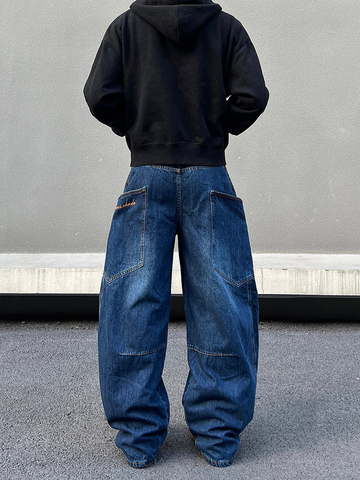 Blue Wide-Leg Jeans