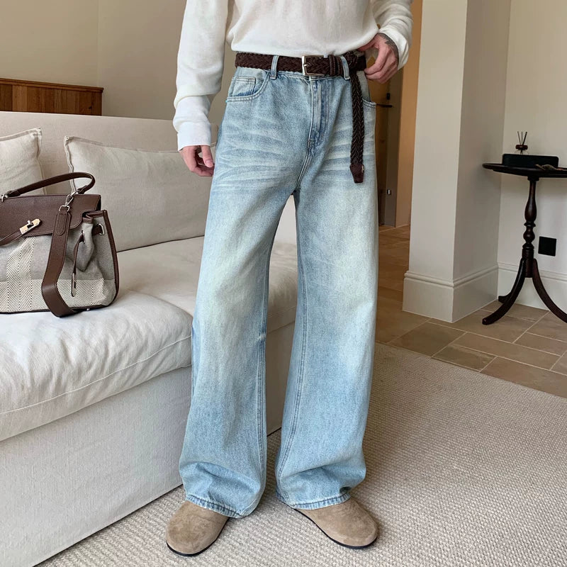 3D Whisker Versleten Losse Rechte Broek 