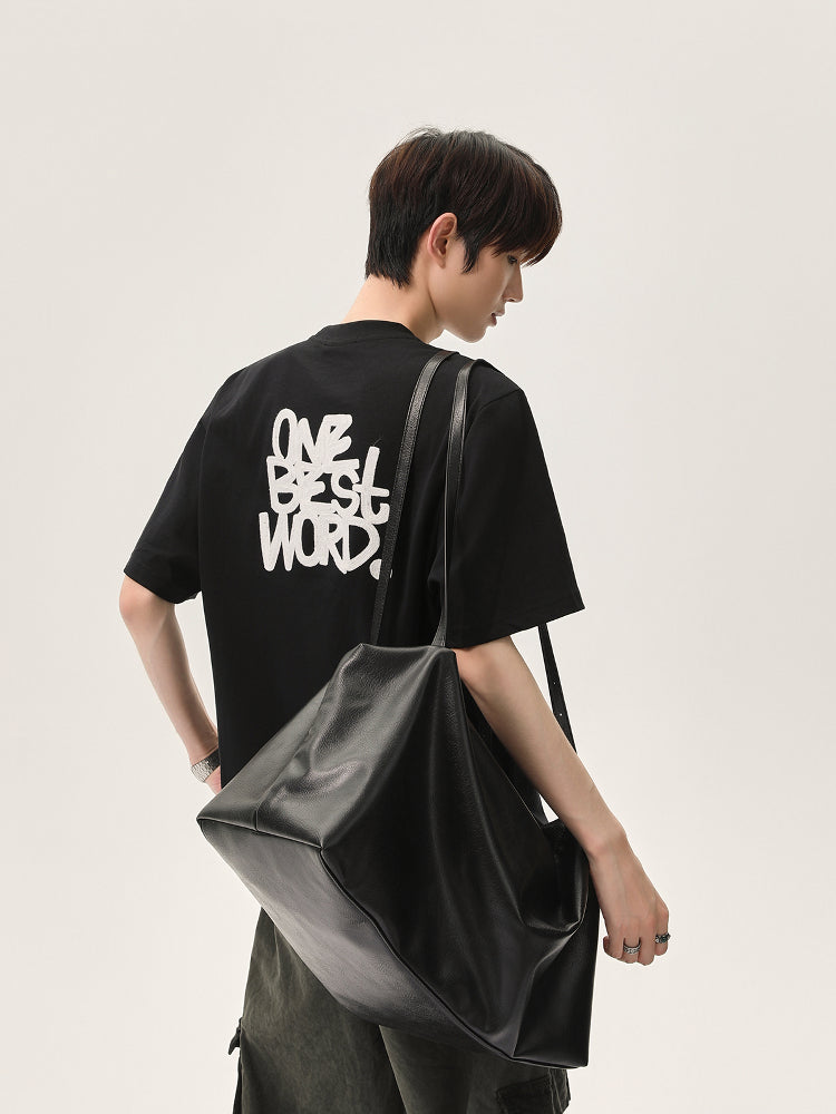 Oversize Letter Embroidery T-Shirt