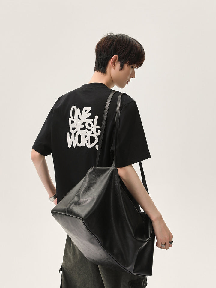 Oversize Letter Embroidery T-Shirt