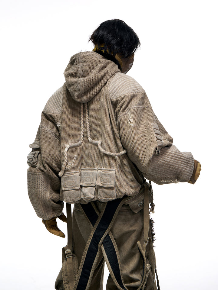 Hoodie utilitaire en coton avec poches zippées 
