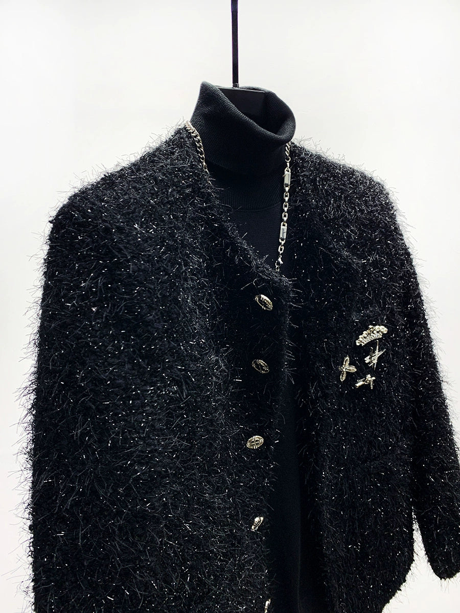 Wool Round Neck Tassel Jacket