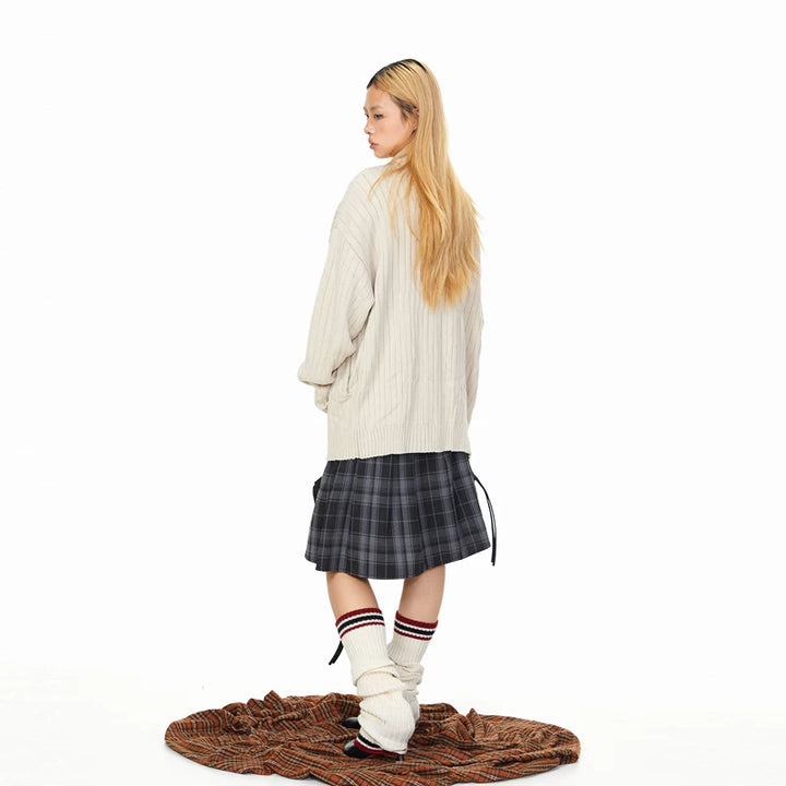 Cartoon Half-Zip Stand Collar Sweater