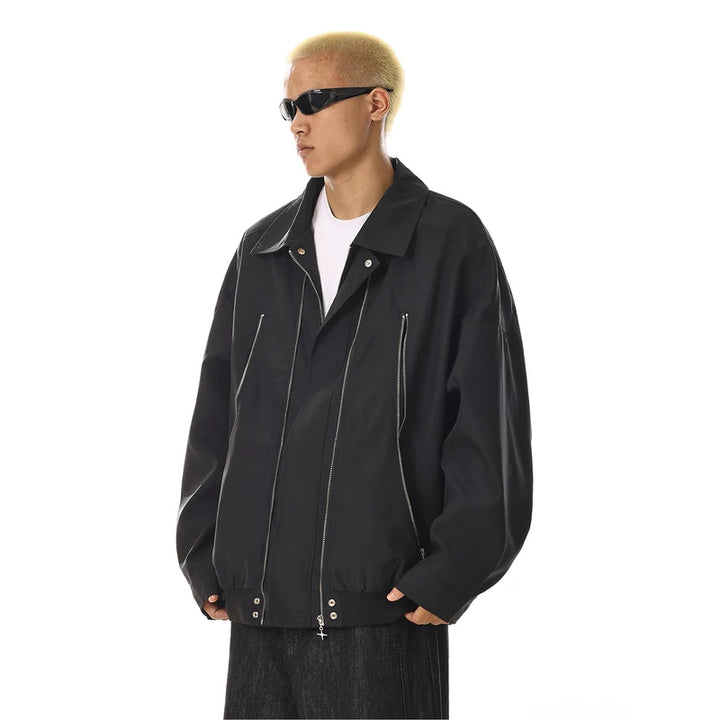 Veste de travail à col rétro à coupe ample 