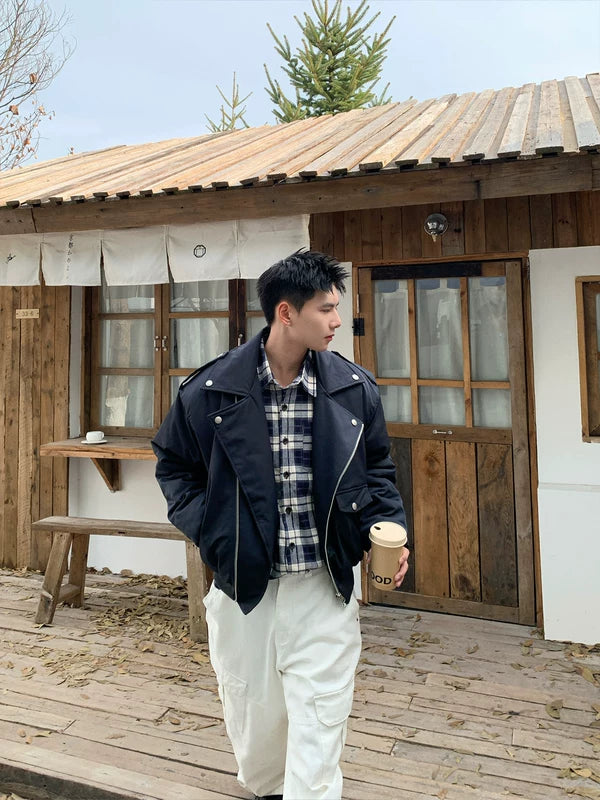 جاكيت شتوي مبطن مع سحاب 