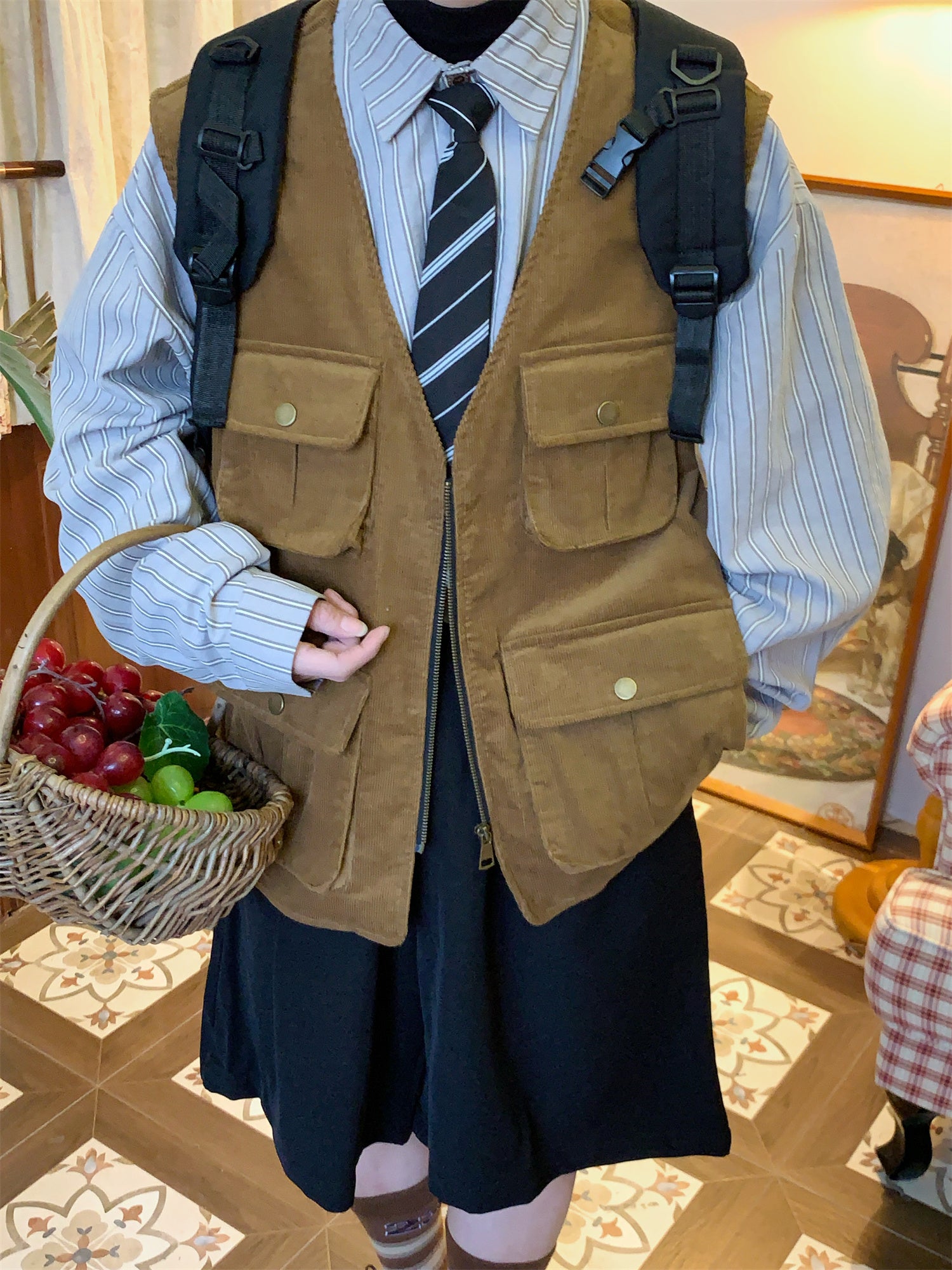 Corduroy Outdoor Multi-Pocket Workwear Vest