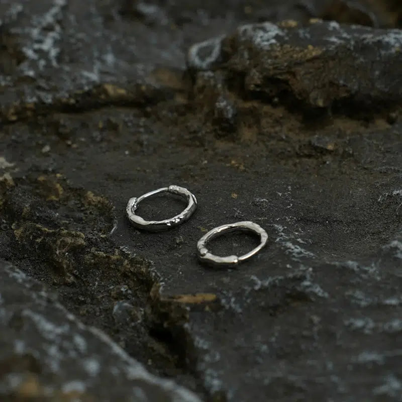 Sterling Silver Geometric Hoop Earrings