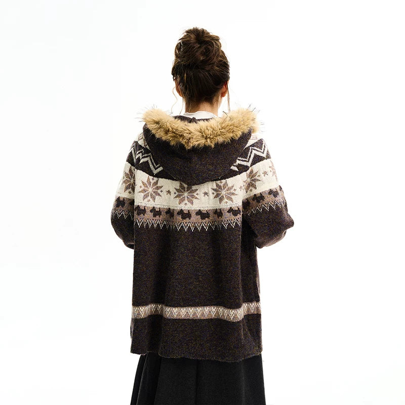 Ullblanding Fair Isle hettecardigan 