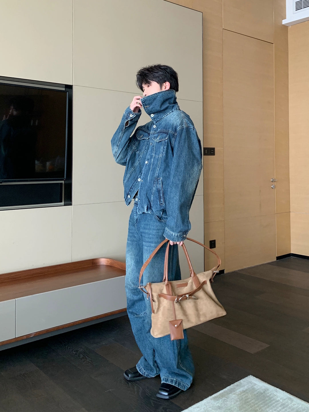 Denim Jacket and Casual Pants