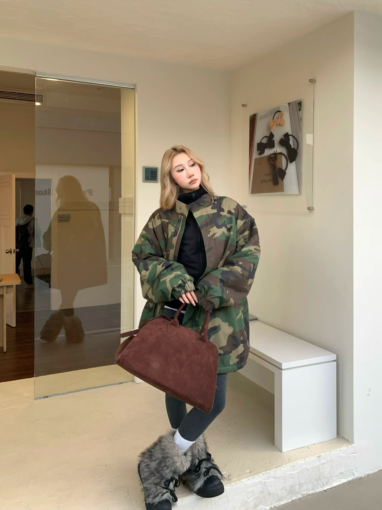 カモフラージュ ミッドレングス コットン ワークウェア ジャケット 