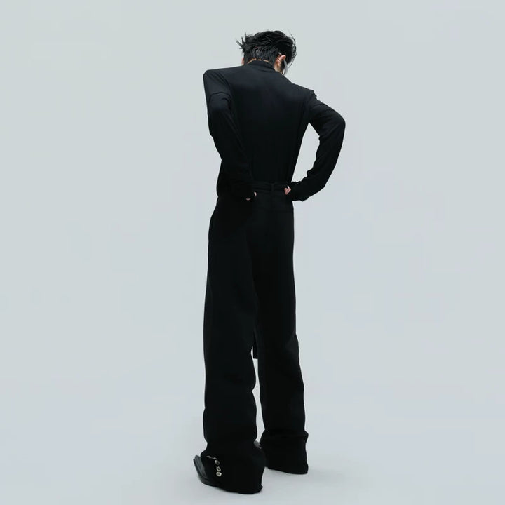 High-Neck Deconstructed Slim Fit Pullover