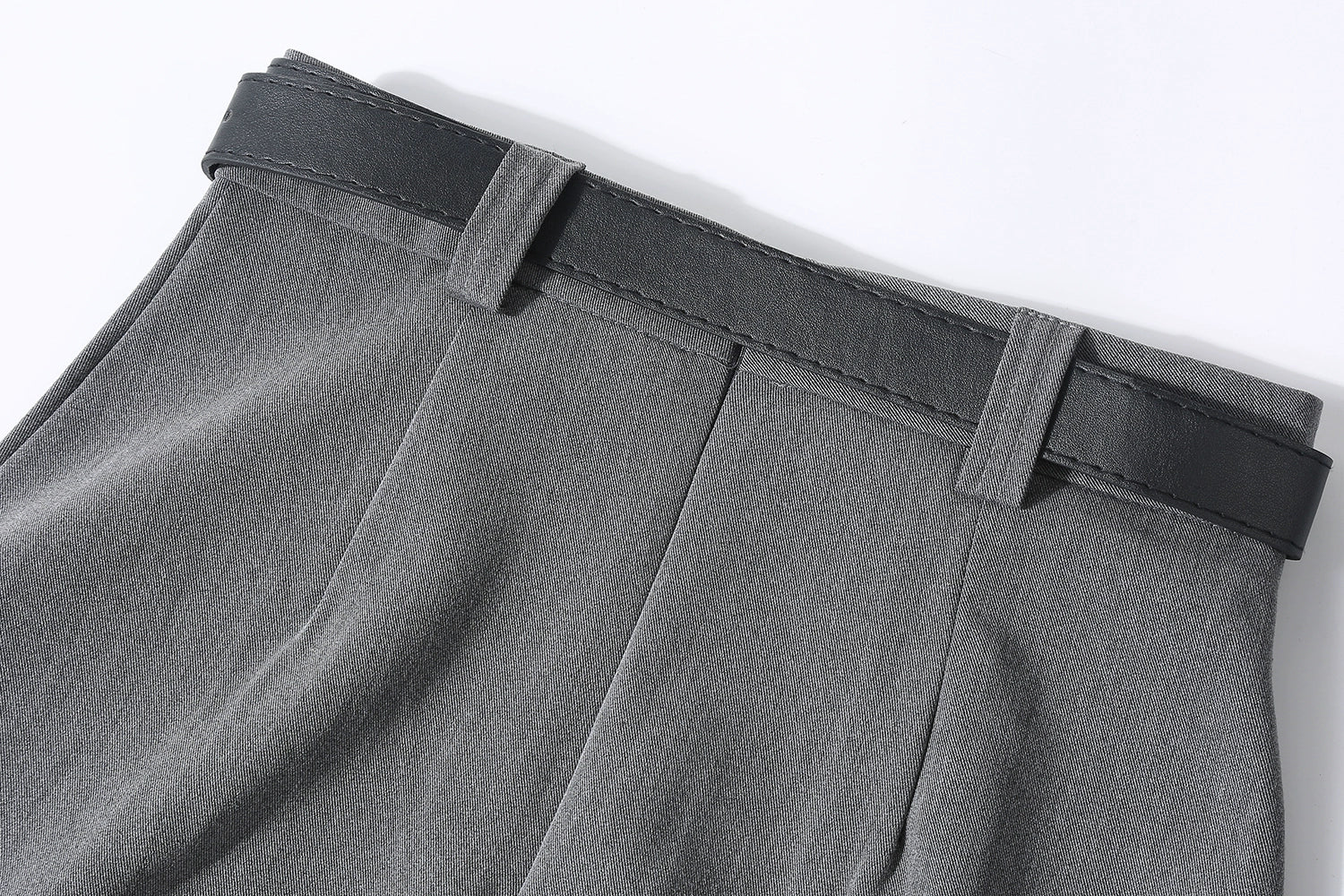 Pleated Midi Skirt with Belt