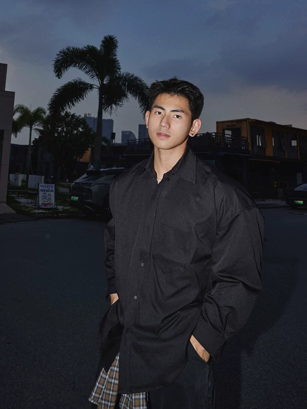 Casual Long-Sleeve Button-Up Shirt