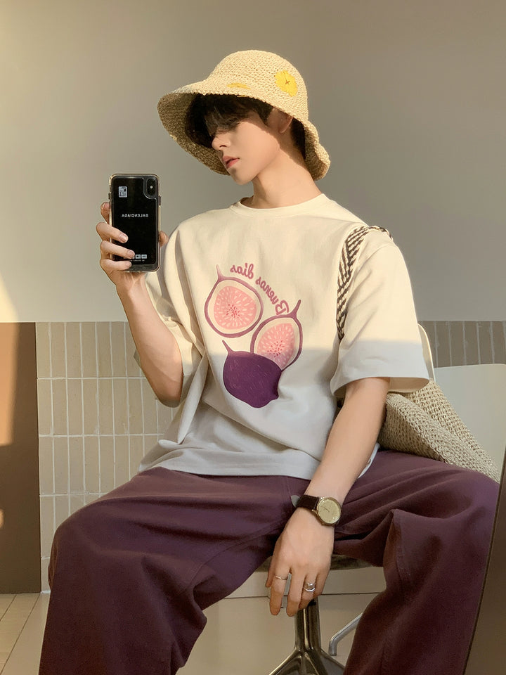Fig Print Short Sleeve T-Shirt
